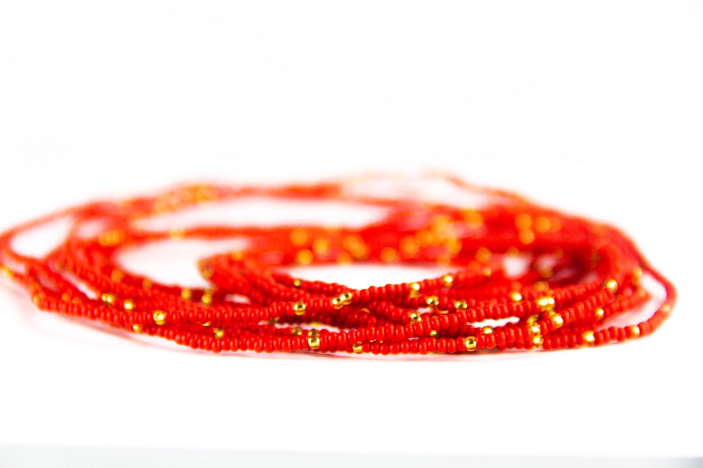 Fire red waist beads