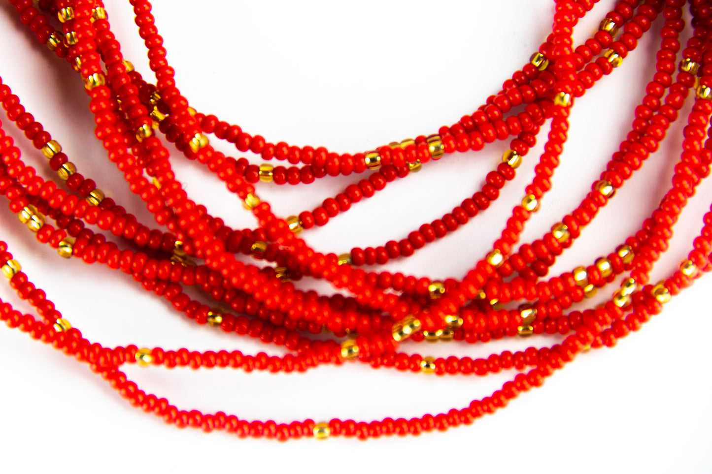 Fire red waist beads