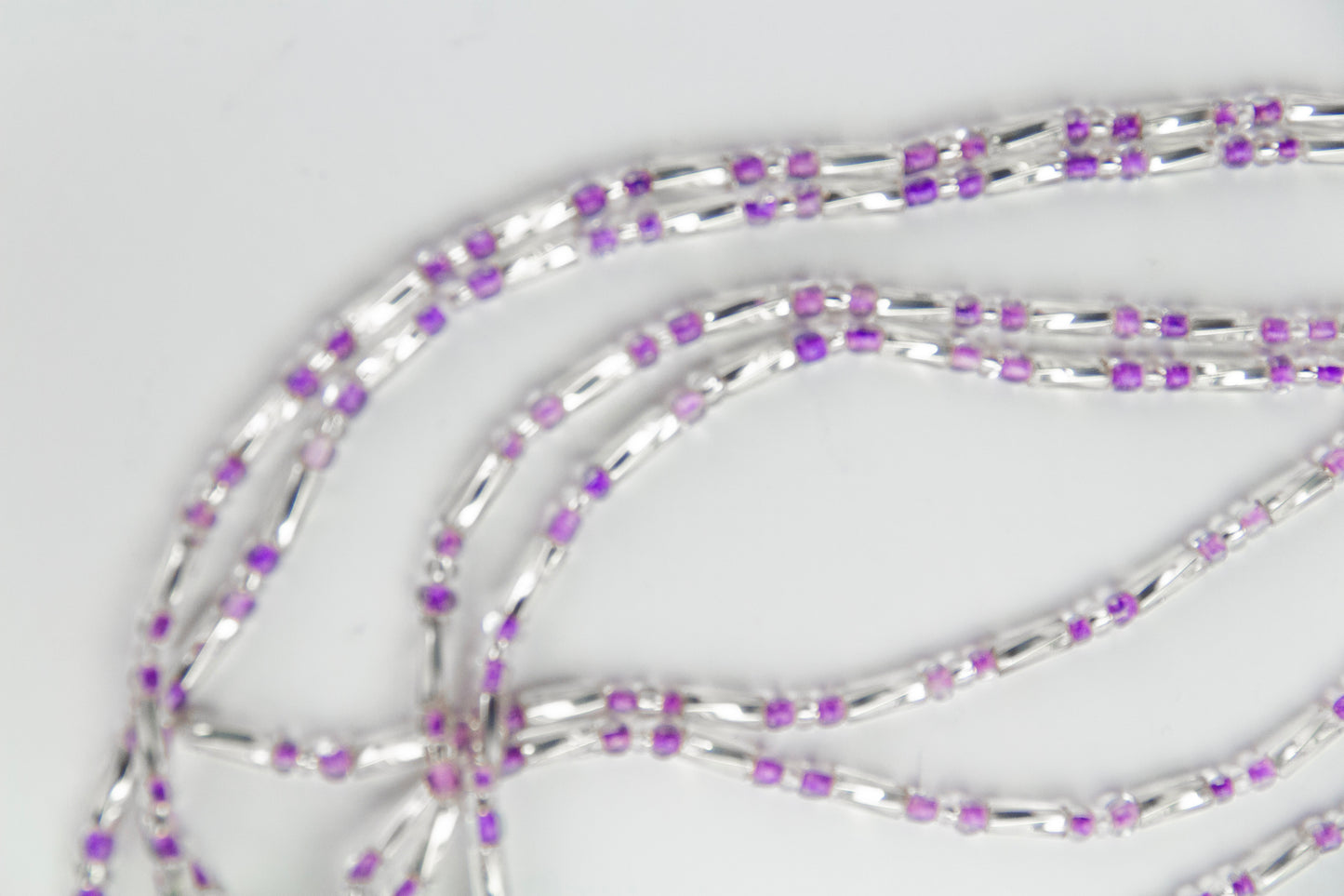 Purple rain waist beads