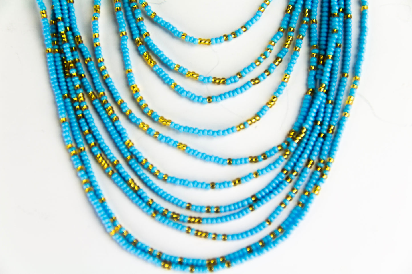 Blue bell waist beads