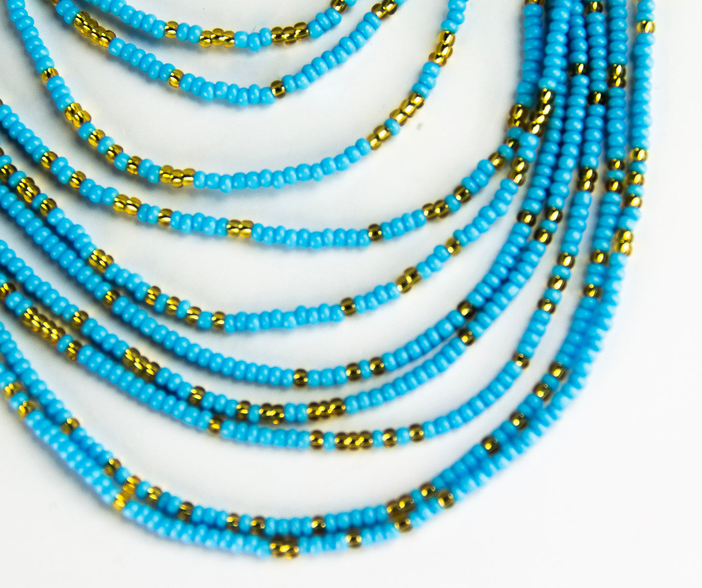 Blue bell waist beads