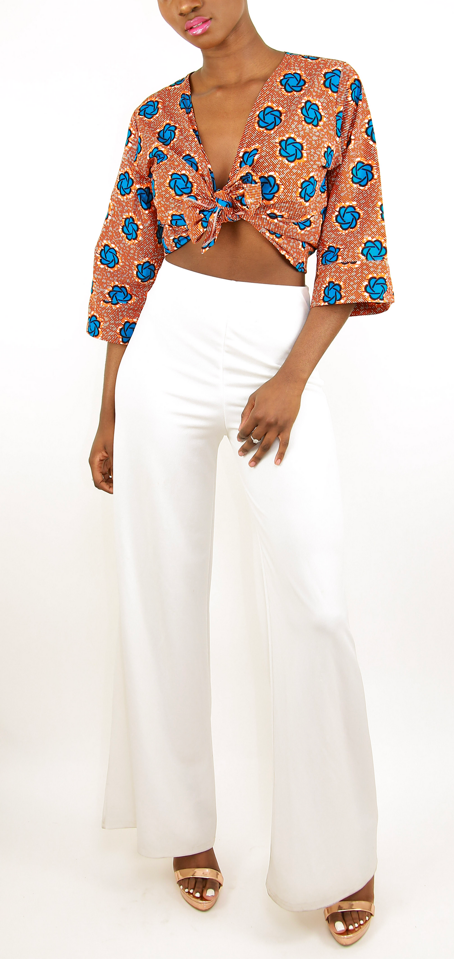Sade Tie Front Crop Top