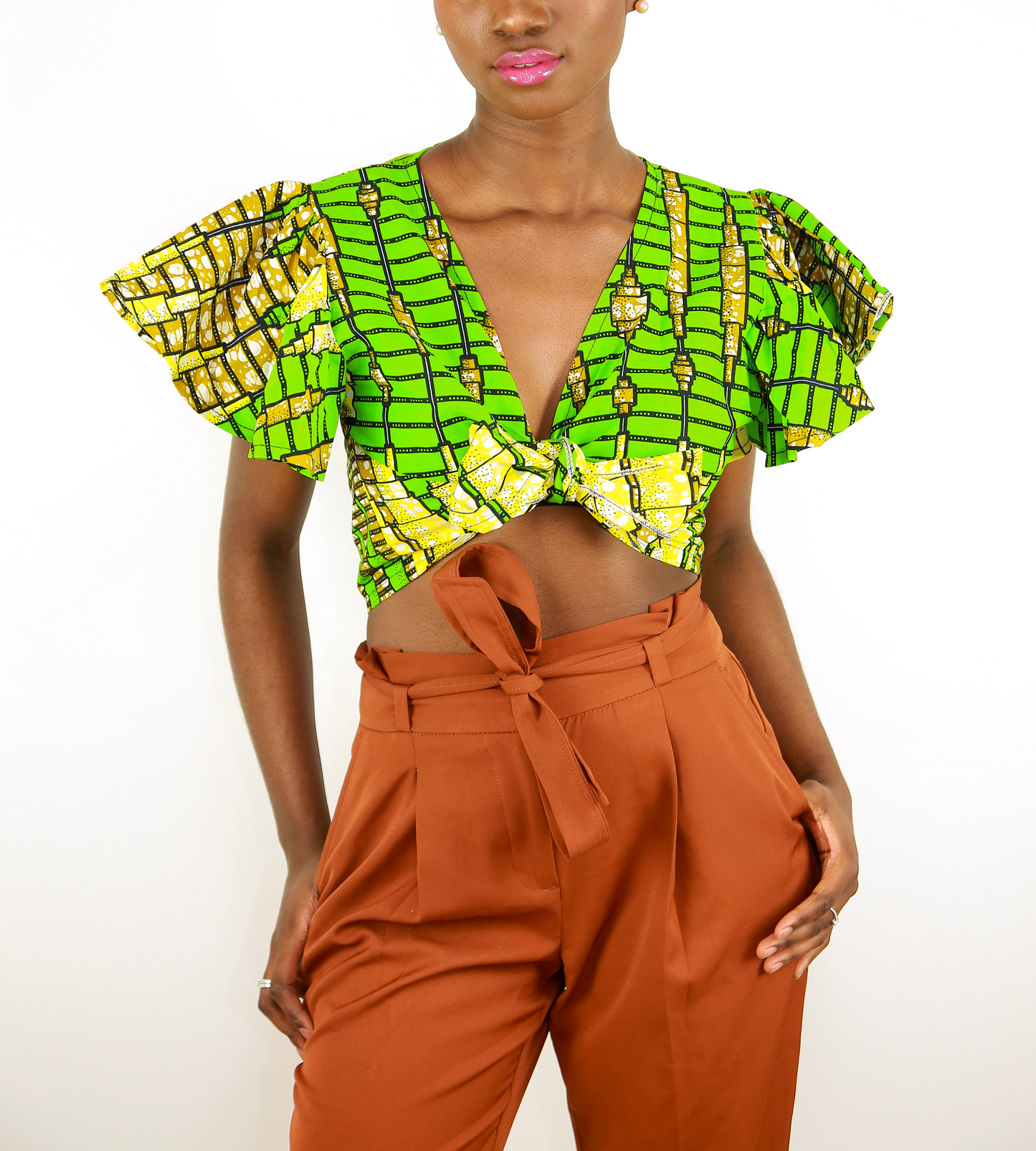 Safi Tie Front Crop Top