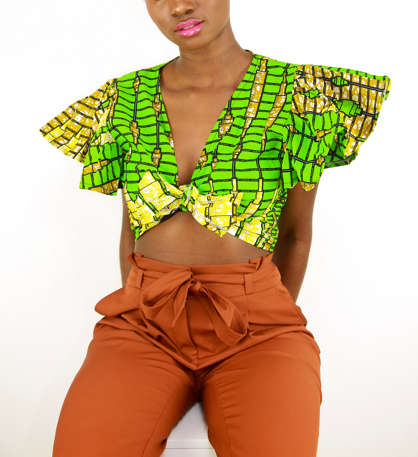 Safi Tie Front Crop Top
