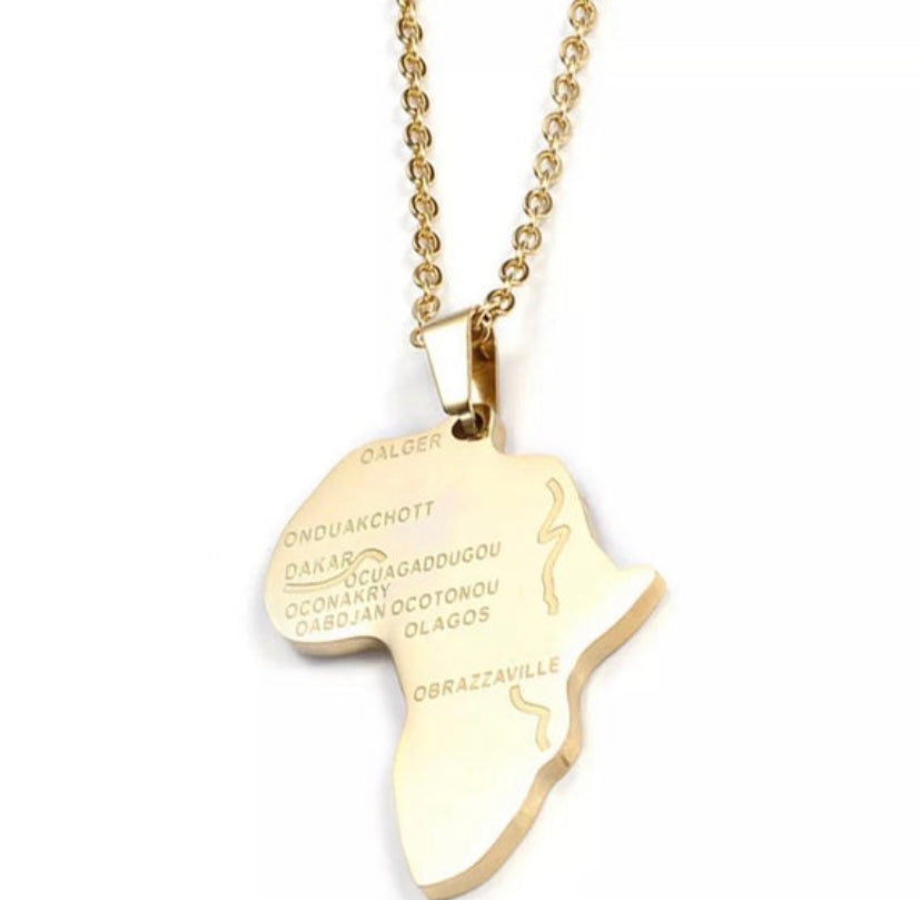 Gold and Silver Africa Necklace