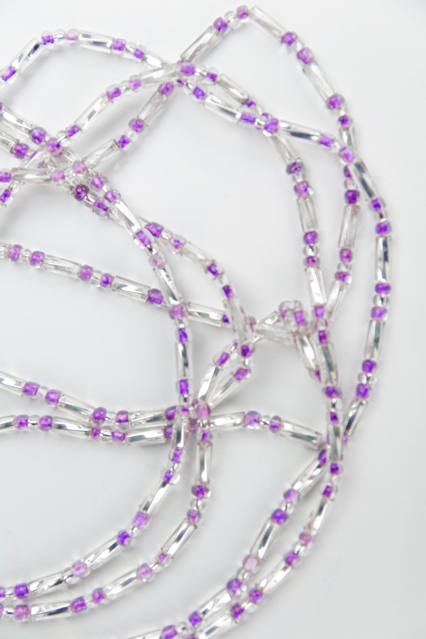 Purple rain waist beads