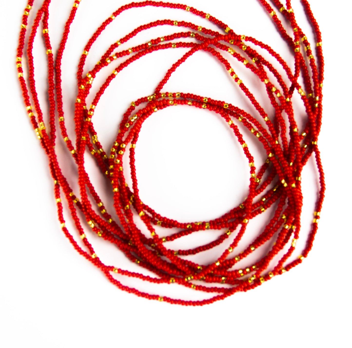 Fire red waist beads