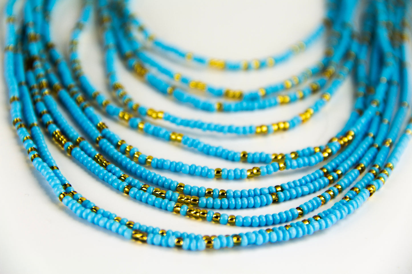 Blue bell waist beads