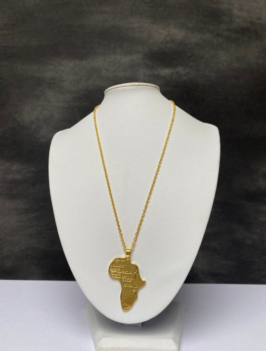 Gold and Silver Africa Necklace